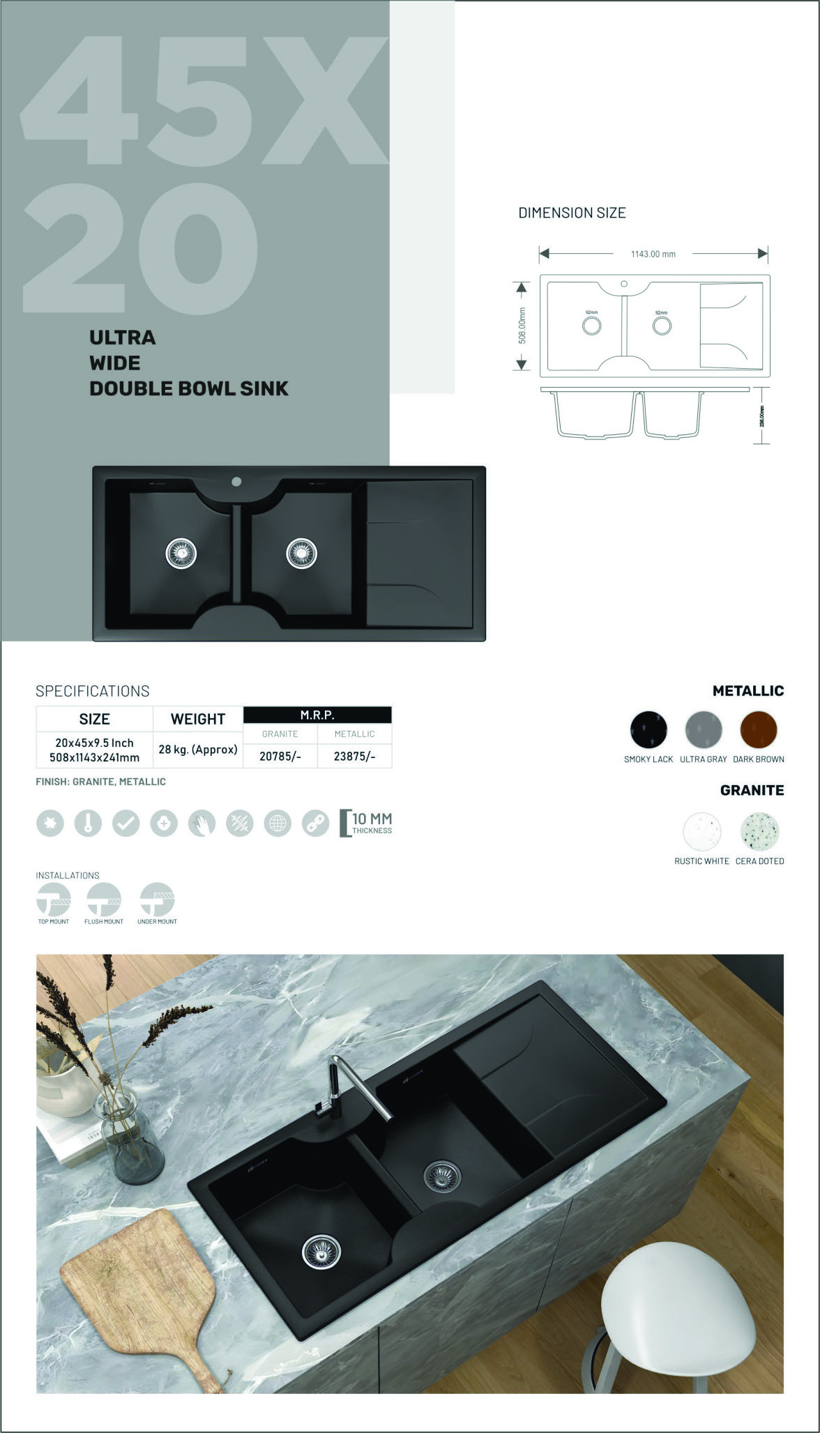 Ultra Wide Sinks